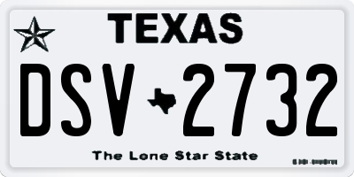 TX license plate DSV2732