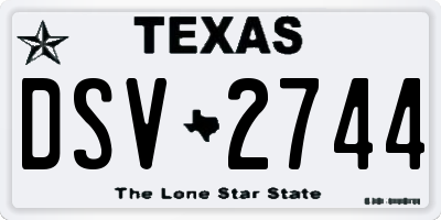 TX license plate DSV2744