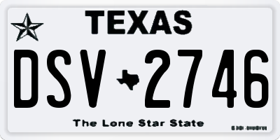TX license plate DSV2746
