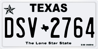 TX license plate DSV2764
