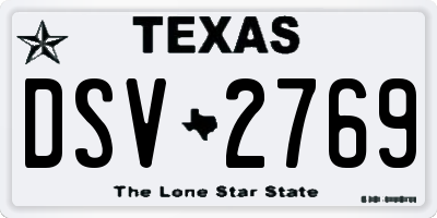 TX license plate DSV2769