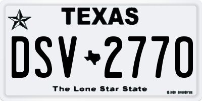 TX license plate DSV2770