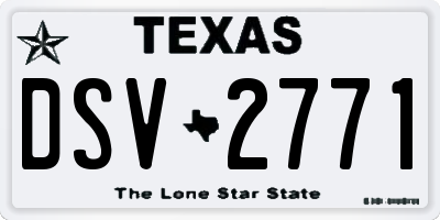 TX license plate DSV2771