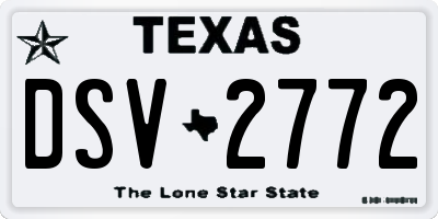 TX license plate DSV2772