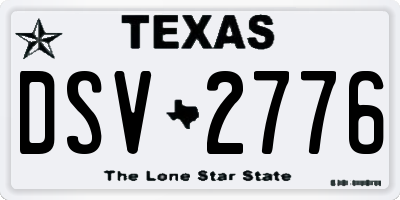 TX license plate DSV2776