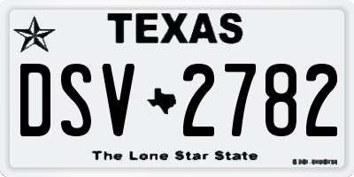 TX license plate DSV2782