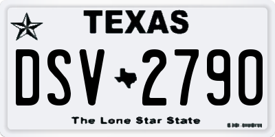 TX license plate DSV2790