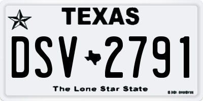 TX license plate DSV2791