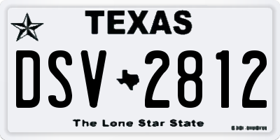 TX license plate DSV2812