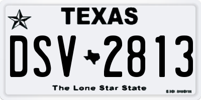 TX license plate DSV2813