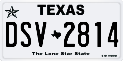 TX license plate DSV2814