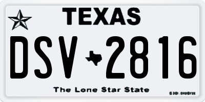 TX license plate DSV2816