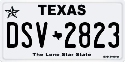 TX license plate DSV2823