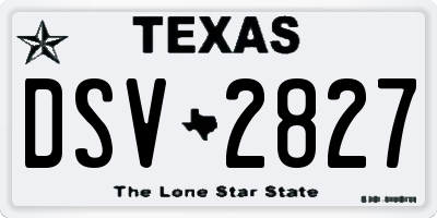 TX license plate DSV2827