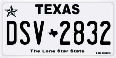 TX license plate DSV2832