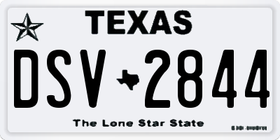 TX license plate DSV2844