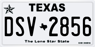 TX license plate DSV2856