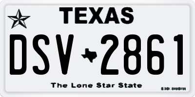 TX license plate DSV2861