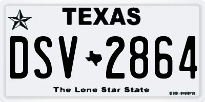 TX license plate DSV2864