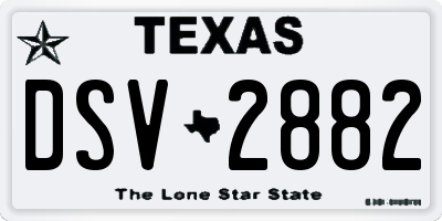 TX license plate DSV2882