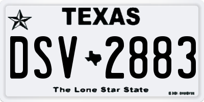 TX license plate DSV2883