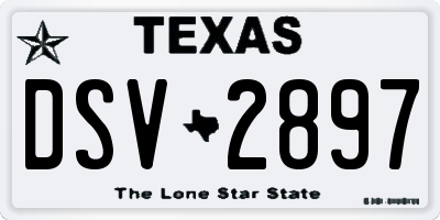 TX license plate DSV2897