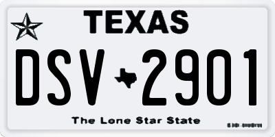 TX license plate DSV2901