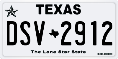 TX license plate DSV2912