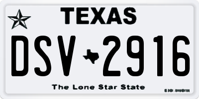 TX license plate DSV2916