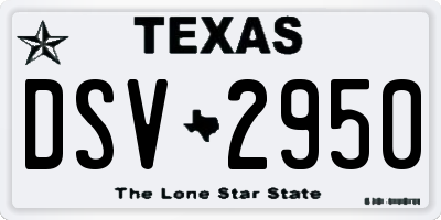 TX license plate DSV2950