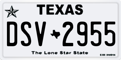 TX license plate DSV2955