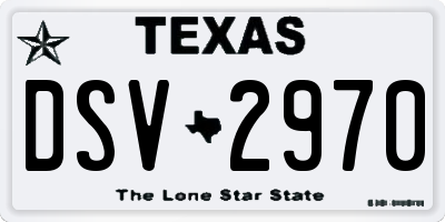 TX license plate DSV2970