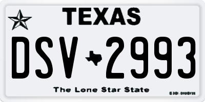 TX license plate DSV2993