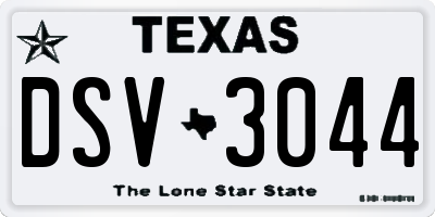 TX license plate DSV3044