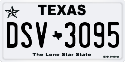 TX license plate DSV3095