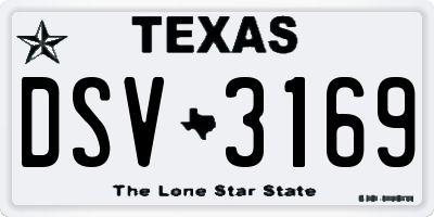 TX license plate DSV3169