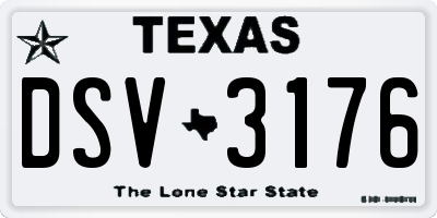 TX license plate DSV3176