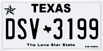 TX license plate DSV3199