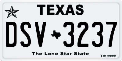 TX license plate DSV3237