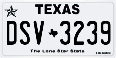 TX license plate DSV3239