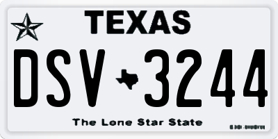 TX license plate DSV3244
