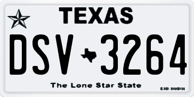 TX license plate DSV3264