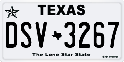 TX license plate DSV3267