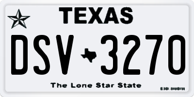 TX license plate DSV3270