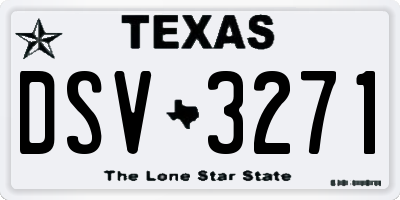 TX license plate DSV3271
