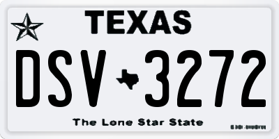 TX license plate DSV3272