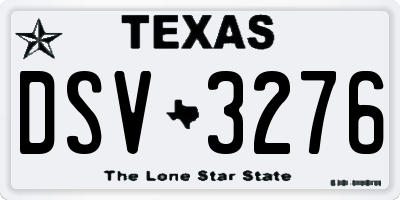 TX license plate DSV3276