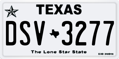 TX license plate DSV3277