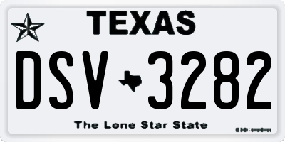 TX license plate DSV3282