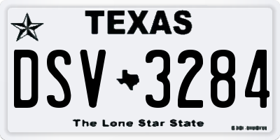 TX license plate DSV3284